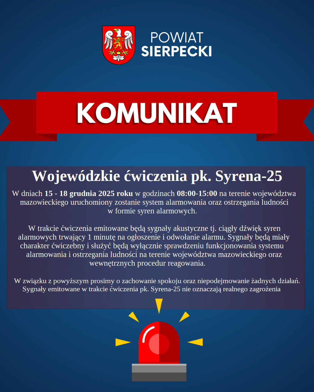 Informacja KOMUNIKAT 15 18.12.2025