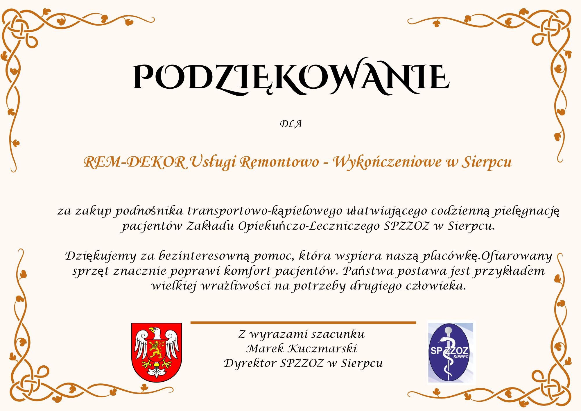 Podziekowanie 2025 ZOL