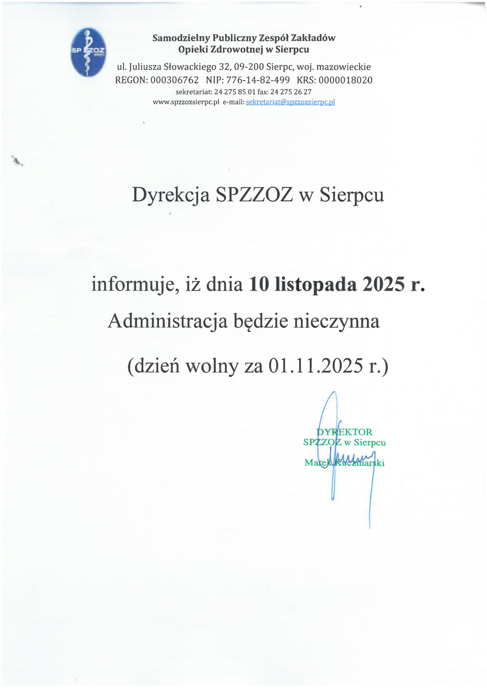 wolnu 10.11.2025