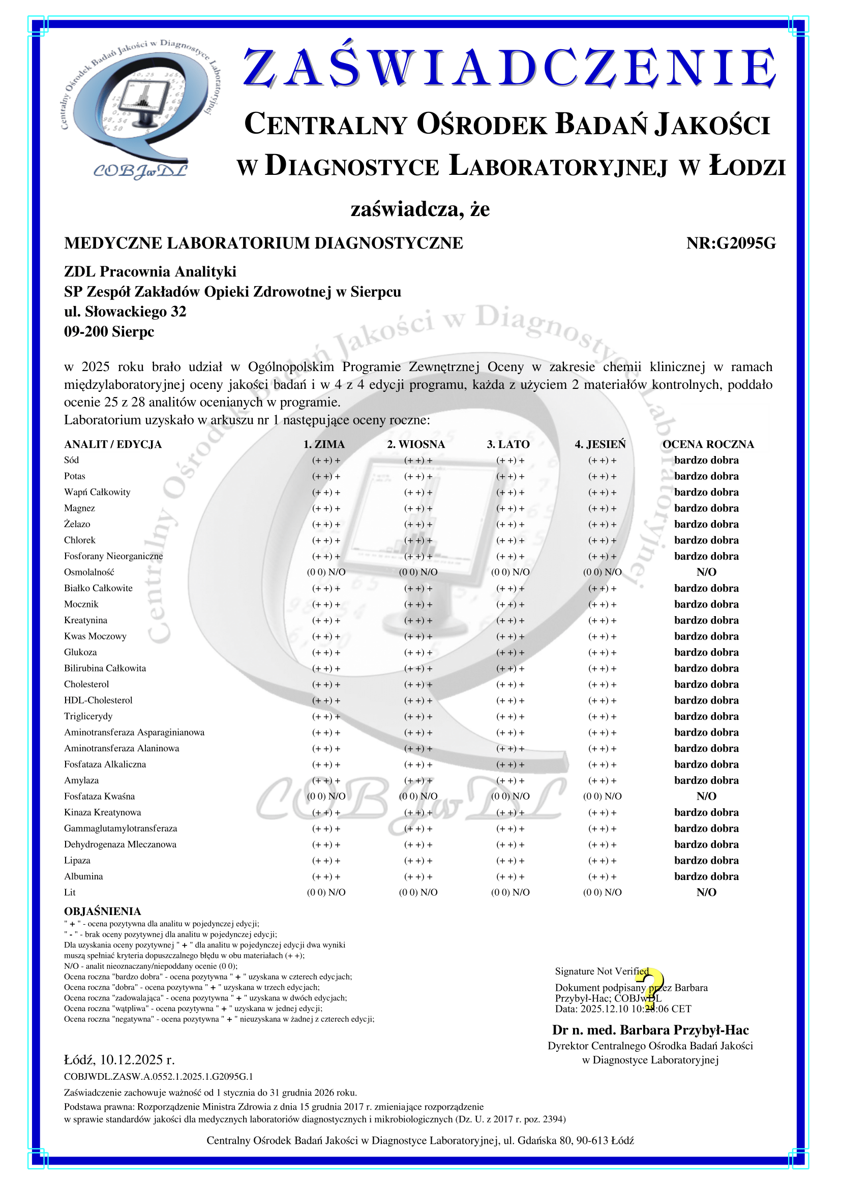 COBJWDL CHEMIA KLINICZNA ZAWIADCZENIE 1